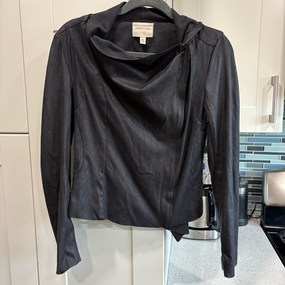 Silence + Noise Riley vegan leather drapey jacket - Picture 5 of 8